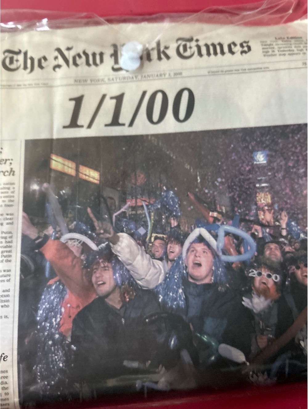 The New York Times Newspaper January 1, 2000 Edition